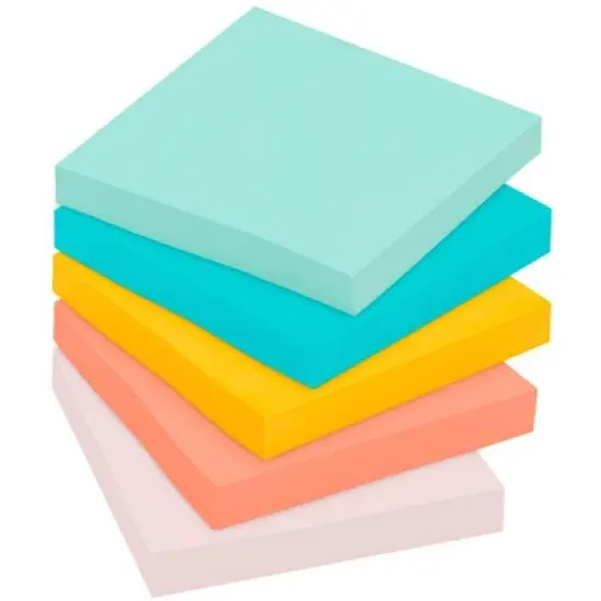 Post-it Original Notes, 3 x 3 Inches, Marseille Colors, 100 Sheets Each, 12 Pads image {1}