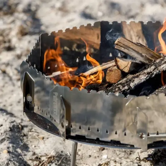 Petromax Fire Enclosure for Wind Protection, Protect Your Campfire from Wind with Easy Assembly Stainless Steel Windbreak, Carry Bag Included image {2}