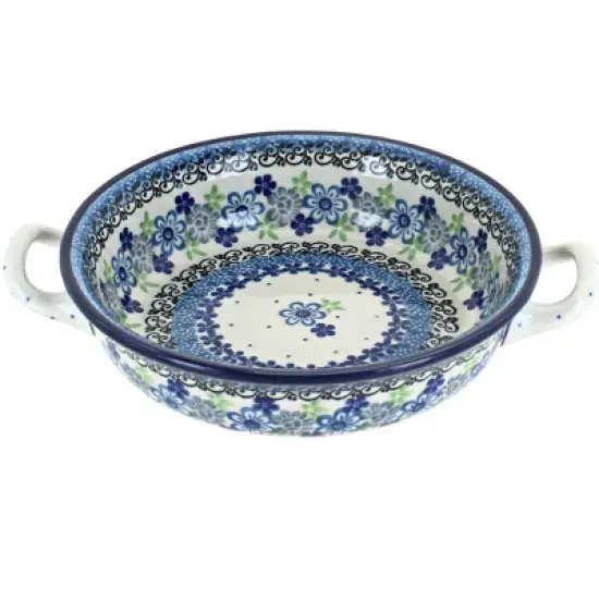 Blue Rose Polish Pottery C40 Ceramika Artystyczna Mini Casserole Dish with Handles image {5}
