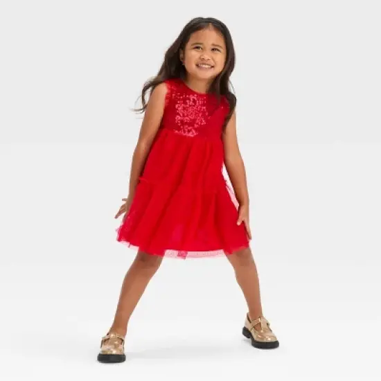 Toddler Girls' Sequin Dress - Cat & Jack&trade; Red image {2}