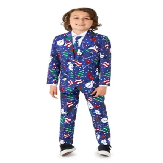 Suitmeister Boys Christmas Suit - Christmas Snowman Blue image {3}