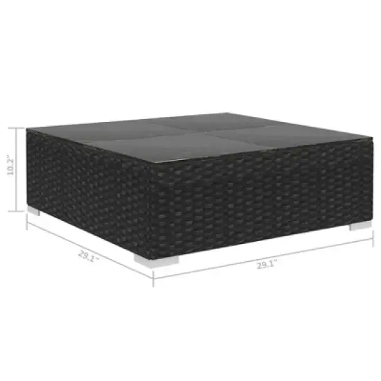 vidaXL Patio Lounge Set Set of 5 Black PE Rattan Modular image {10}