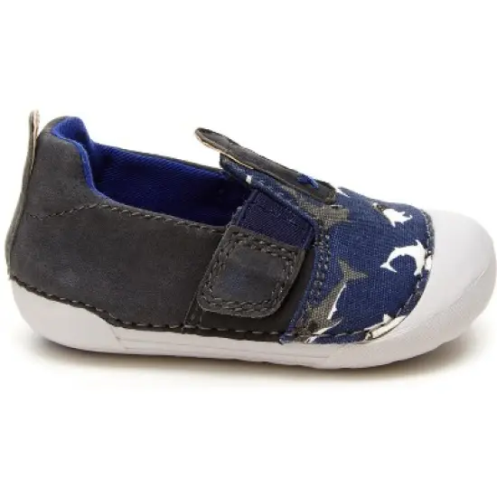 Stride Rite Kids Unisex Atlas Slip-On Sneaker | 3.5 | Navy Shark image {1}