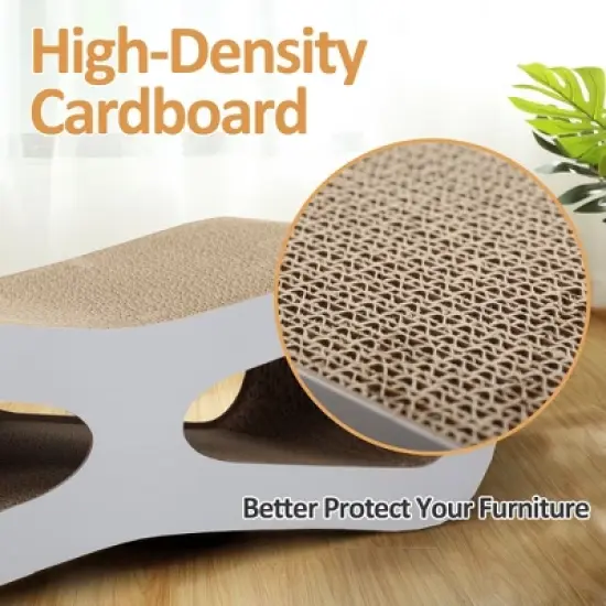 Sandinrayli Wave Cat Scratcher Lounge Toy with Catnip, White image {5}