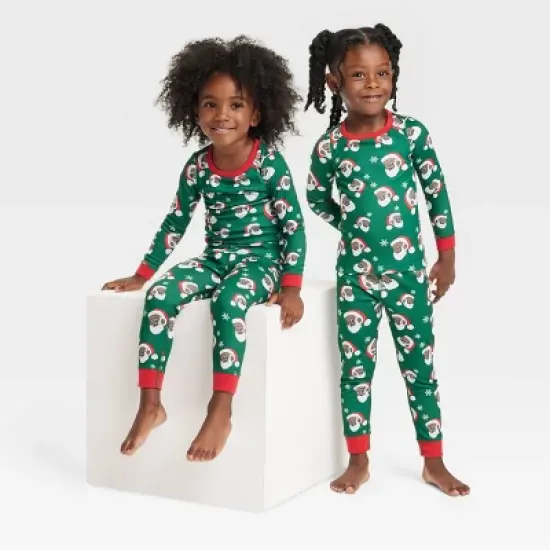 Greentop Gifts Toddler Santa Print Matching Family Pajama - Green image {4}