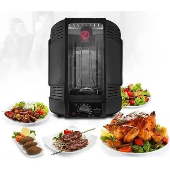 NutriChef Vertical Countertop Rotisserie Rotating Oven (Black) image {4}