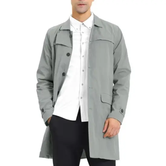 Lars Amadeus Men's Lightweight Single Breasted Slim Fit Jacket Overcoat image {9}