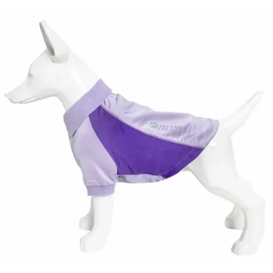 Pet Life Active Barko Pawlo Relax-Stretch Wick-Proof Dog and Cat Polo T-Shirt - Purple - XS image {6}