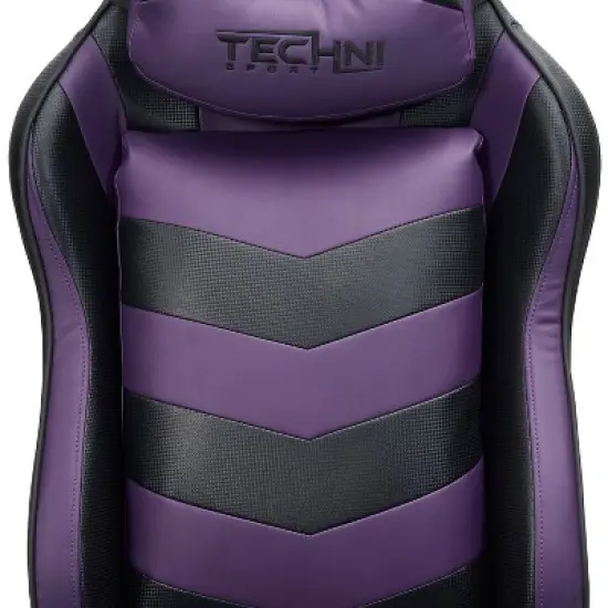 Ergonomic High Back Racer Style Video Gaming Chair Purple/Black - Techni Sport image {25}