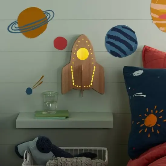 Rocket Wood Lit Kids' Wall Decor - Pillowfort&trade; image {2}