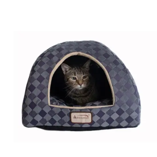 Armarkat Cat Bed C65HHG/LS, Purple Gray Combo Checkered Pattern image {1}