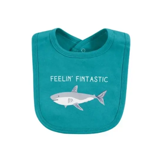 Touched by Nature Infant Boy Organic Cotton Bibs, Mystic Sea, One Size image {6}