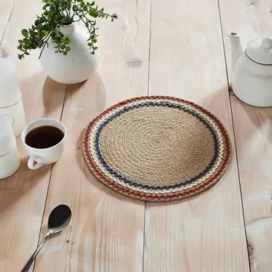 Red White Blue Ric Rac Trivet 12 Inch Diameter image {1}