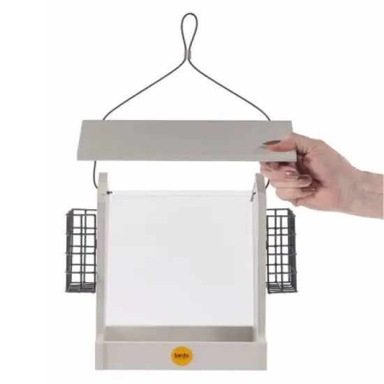 Birds Choice Tall Suet Cage Hopper Novelty Bird Feeder 12" White: Weather and UV-Resistant, Recycled Plastic, No Assembly Required image {4}