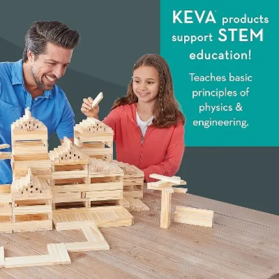 MindWare Keva Contraptions 400 Solid-Wood Plank Set - Building Blocks - 400 Blocks image {3}