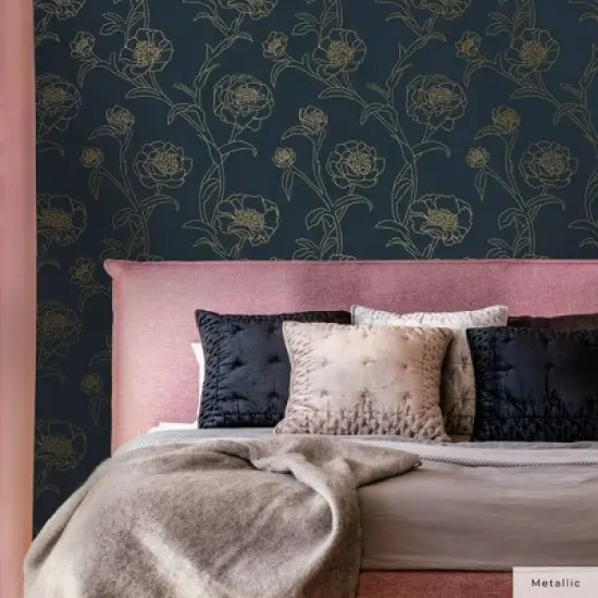 Tempaper Peonies Peel and Stick Wallpaper image {8}