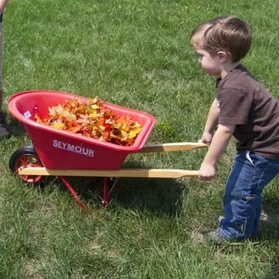 Seymour Fully Functional Metal Frame Poly Bed Wheelbarrow for Children Red image {3}