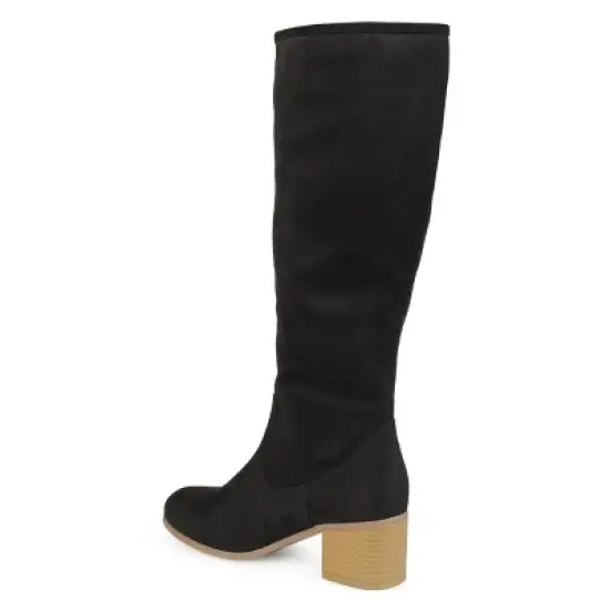 Journee Collection Womens Sanora Wide Calf Stacked Heel Riding Boots image {6}