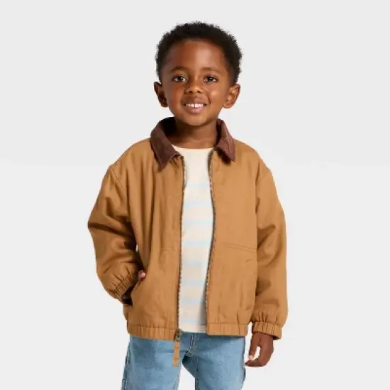 Toddler Boys' Corduroy Collar Workwear Jacket - Cat & Jack&trade; Brown image {3}