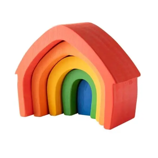 5-Piece Wooden Stackable Nesting Blocks Play Set image {7}
