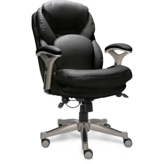 Back N Motion Health & Wellness Managers Chair Black Leather - Serta image {2}
