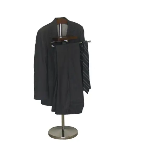 Oxford Ii Valet - Chrome & Walnut Finish - Proman Products image {3}