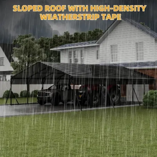 20' x 30' x 8.5' Heavy Duty Metal Carport with Galvanized Steel Roof, Steel Carport Kits Outdoor with Metal Roof, Galvanized Car Shelter image {5}