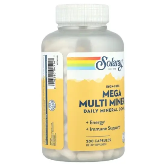 Solaray Mega Multi Mineral&trade;, Iron Free, 200 Capsules image {3}