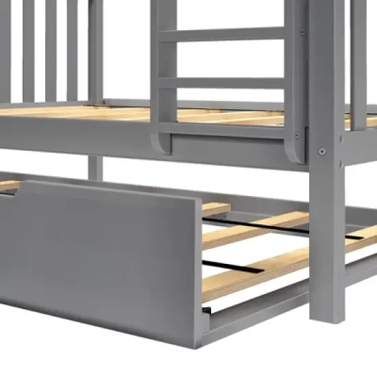Max & Lily Twin over Full Bunk Bed with Trundle Bed image {3}
