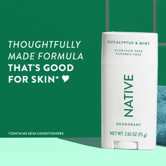 Native Solid Deodorant for Men & Women - Eucalyptus & Mint - Aluminum-Free 2.65oz image {4}