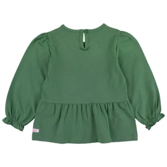 RuffleButts Toddler Girls Knit Puff Long Sleeve Peplum Top image {1}