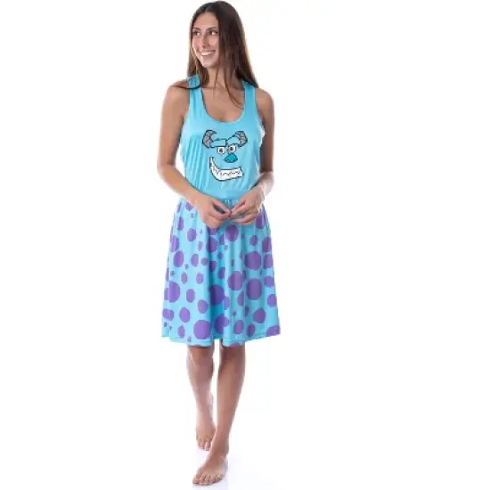 Disney Monsters Inc Womens Sulley Pajamas Nightgown Costume Dress Blue image {1}