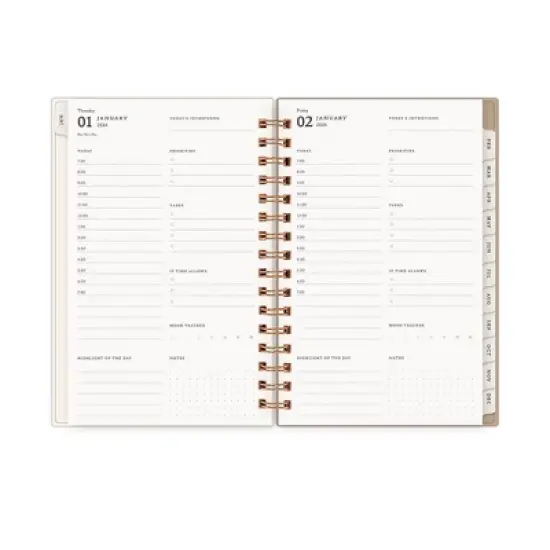 Morris & Co. by Blue Sky 5"x8" 2026&nbsp;Daily/Monthly Wirebound Planner Printed Standen Lily Peach image {5}