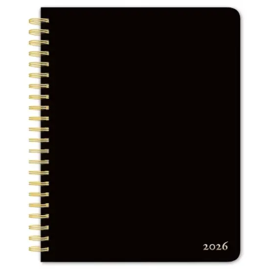 BrownTrout 2026 Black Solid 6"x7.75" Desk Planner Foil Stamped Cover image {9}