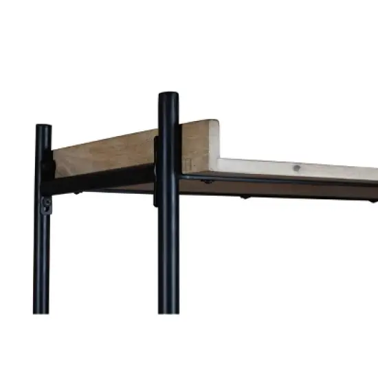 75" Yuka Rustic Etagere/Bookcase with 5 Shelves Natural Finish - Treasure Trove Accents image {3}