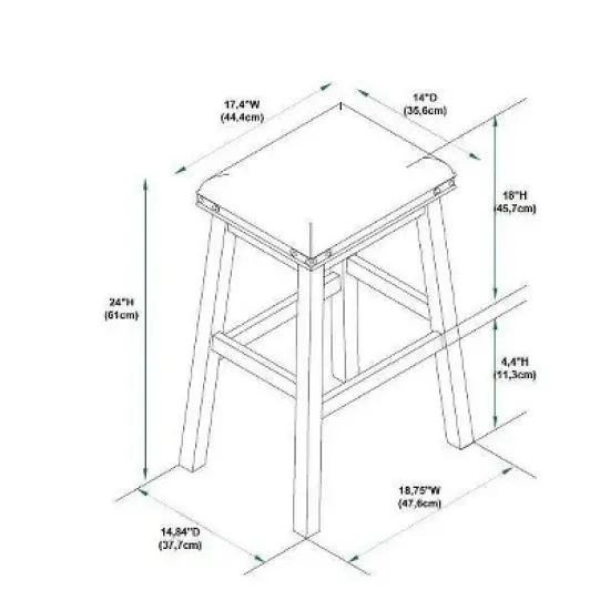 Damon Backless Faux Leather Saddle - Powell image {7}