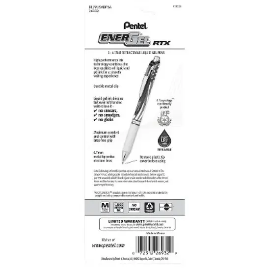 Pentel Stars & Stripes Edition EnerGel RTX Pens BL77USABP3A image {1}