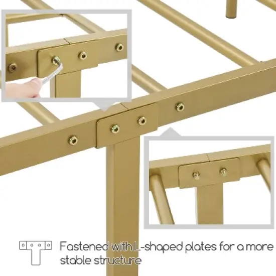 Yaheetech Modern Metal Bed Frame with Arched Headboard image {4}