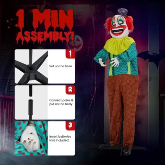 Slickblue Spooky Animated 6FT Halloween Standing Decoration with LED Lights, Sound, and Reusable for Outdoor Use image {5}