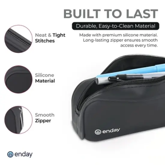 Enday Silicon Pencil Case, Silicon Pencil Pouch Aesthetic, Cute Pencil Pouch, Small Pencil Pouch, Portable Small Pencil Case image {3}