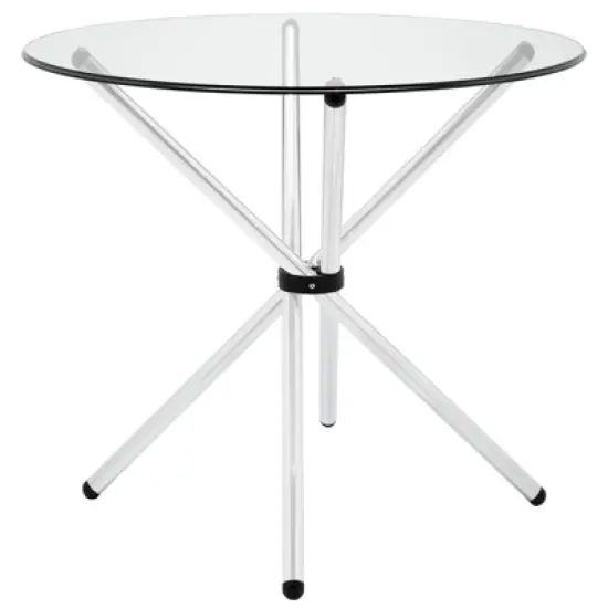 Baton Round Dining Table Clear - Modway image {1}