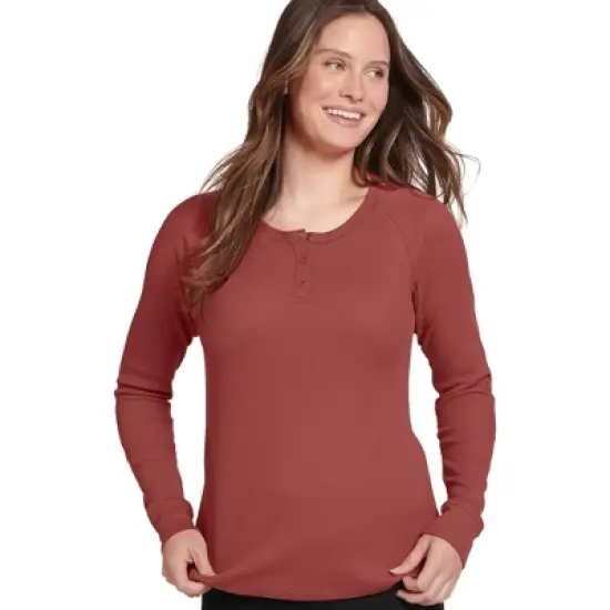 Jockey Women's Long Sleeve Waffle Henley image {7}