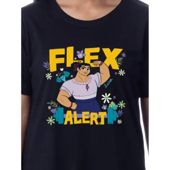 Disney Encanto Women's Luisa Flex Alert Adult Nightgown Sleep Shirt Black image {1}