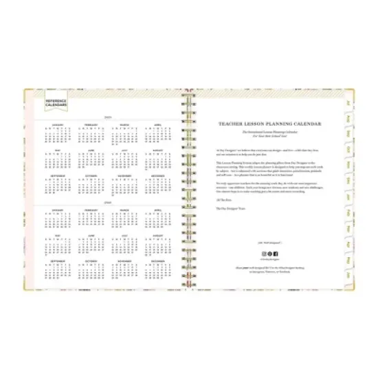 Day Designer 8.5"x11" 2025-2026 Weekly/Monthly Wirebound Teacher Lesson Planner Clipboard Hardcover Butterfly Garden, Teacher Supplies image {7}