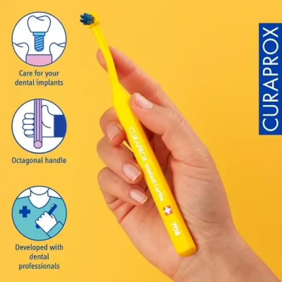 Curaprox CS 708 Implant Ortho Toothbrush, Precision Brush for Braces and Implants image {3}