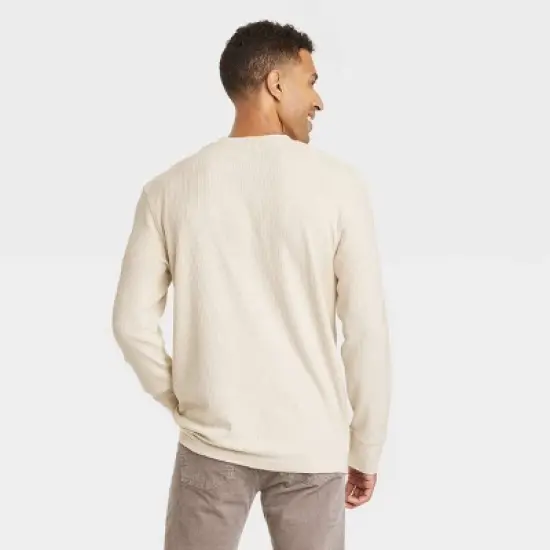 Men's Long Sleeve Textured Crewneck Shirt - Goodfellow & Co&trade; image {1}