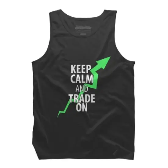 Men's Design By Humans Keep Calm And Trade On By MadderTees Tank Top image {3}