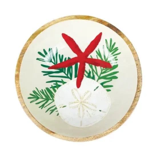 Gallerie II Seaside Greetings Mango Wood Bowl image {3}