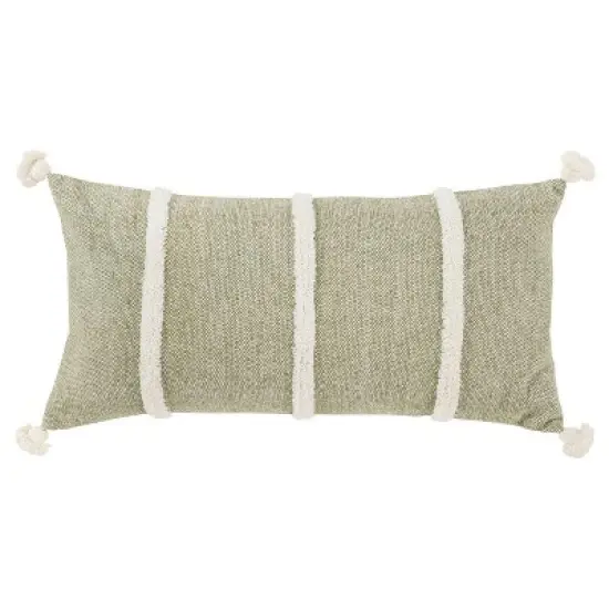 14"x26" Oversized Striped Poly Filled Lumbar Throw Pillow - Rizzy Home image {8}