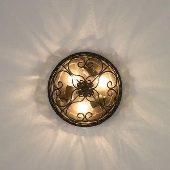 John Timberland Casa Seville Rustic Farmhouse Flush Mount Outdoor Ceiling Light Fixture Dark Walnut 4 1/2" Champagne Water Glass for Post Exterior image {5}